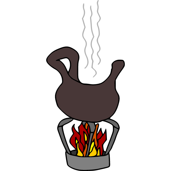 Pot on open fire